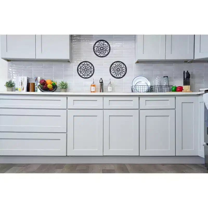 CASAINC 36 W x 24 H x 27 D Shaker Base Kitchen Cabinet, Solid Wood Frame, Water-Based Low-VOC Paint, Soft-Close, RTA, Dove Gray