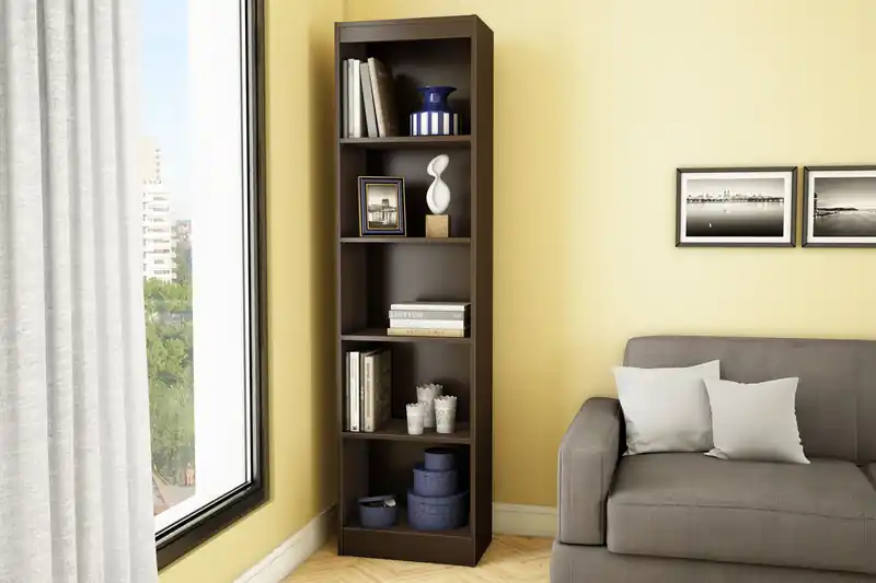 5-Shelf Narrow Bookcase
