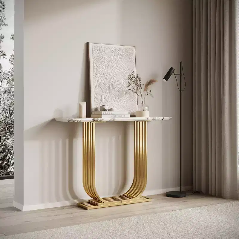 GDFStudio Rusk Modern Wood 43.3 Narrow Type Console Table