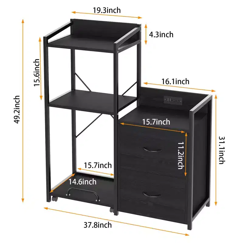 TROPOW 2-Drawer File Cabinet  Office Storage, Fits Letter/Legal/A4 (1-Pack)