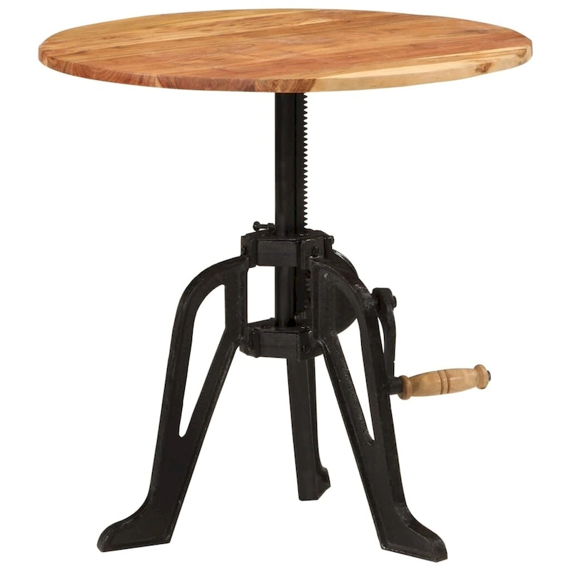vidaXL Side Table Round Coffee End Table Sofa Table Solid Wood and Cast Iron