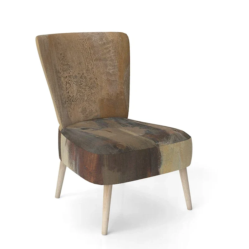 Designart Into The Wild Gold Buffalo Upholstered Modern Farmhouse Accent Chair - Arm Chair