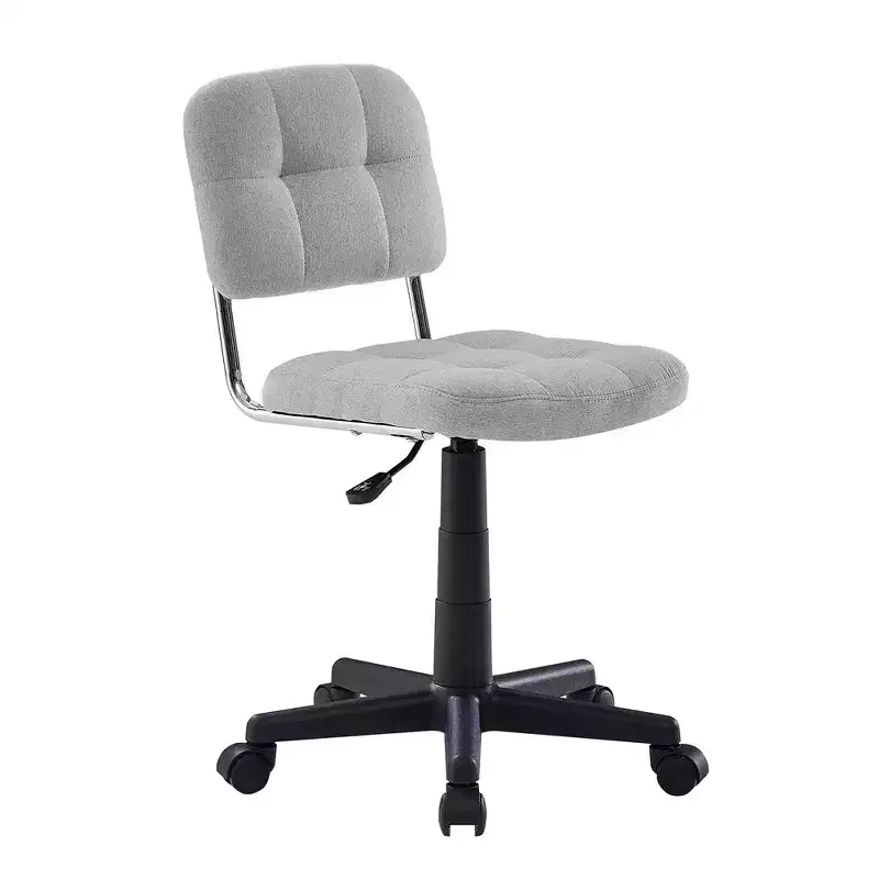 Modern Armless Home Office Chair, 360° Rolling Swivel, Height Adjustable