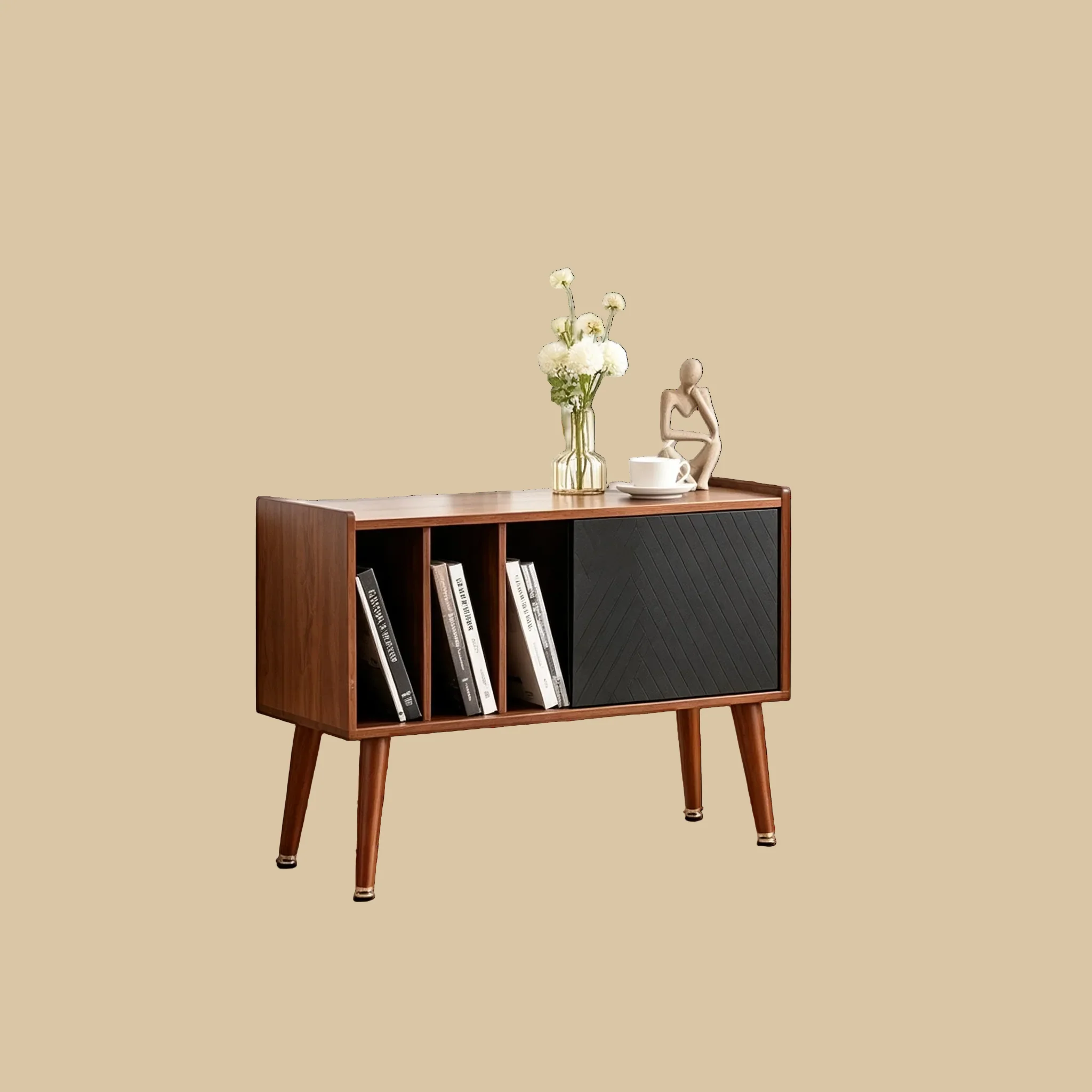 Bedside Table with Charging Station, Storage Drawer and USB Ports, Side Table for Bedroom or Living Room