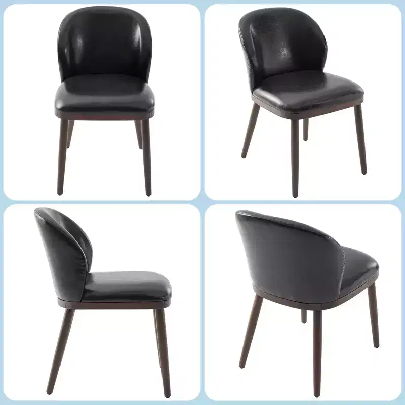 Modern Dining Chairs Set of 2, Upholstered Chairs with Wood Legs, Ergonomic Back Support, 265Lbs Capacity for Kitchen Dining Room Restaurant