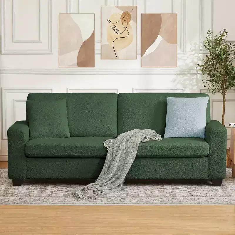 83'' Modern Sofa Deep Seat Couch with Wide Armrests, Washable Cover & Plush Cloud Comfortgrey