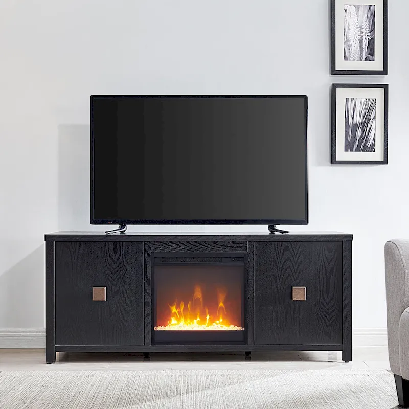 Juniper 58 TV Stand with Crystal Fireplace Insert