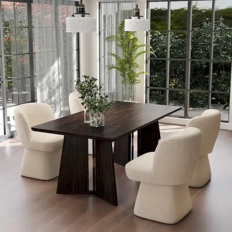 Fabric Upholstered Dining Chairs Set of 2