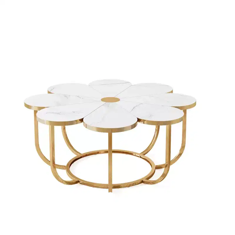 Modern 39.4-Inch Flower-Shaped Coffee Table