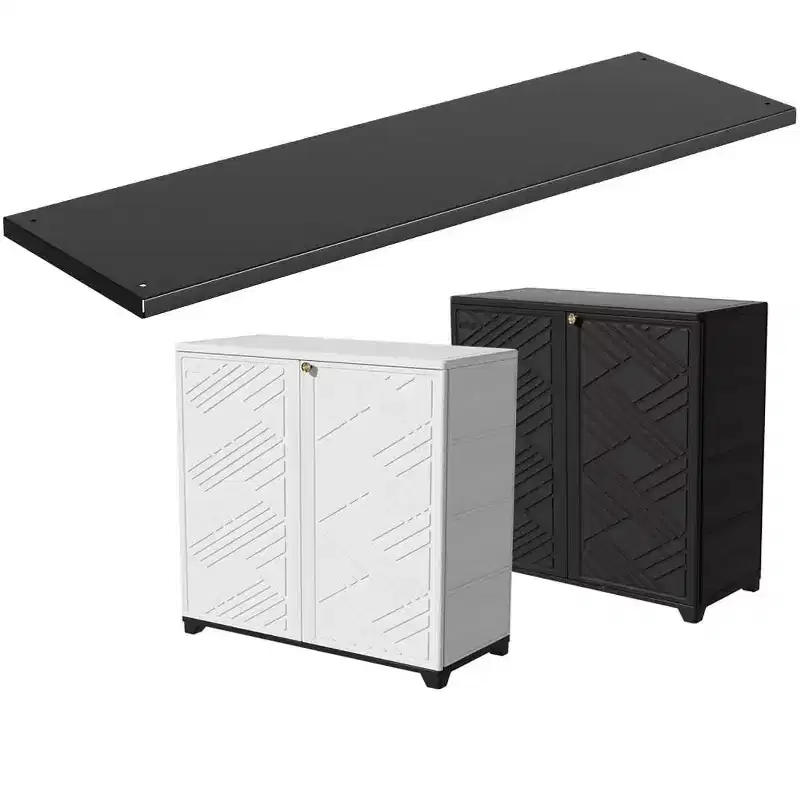 2 pc Metal Shelf for 75 Gallon Storage Box, 33.7 W * 10 D * 0.4 H Per Shelf,Easy Assembly,Black