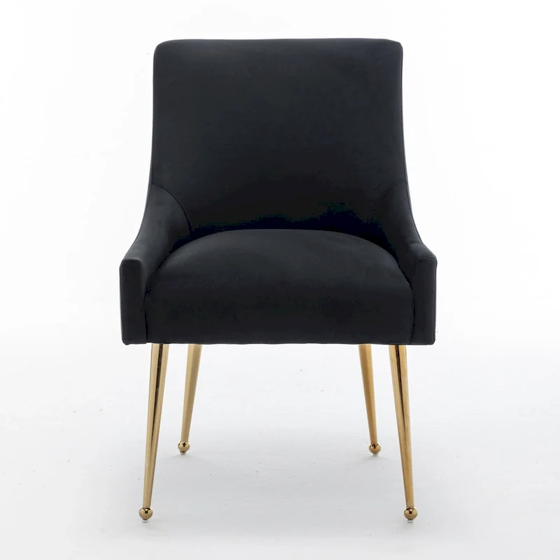 SEYNAR Velvet Upholstered Dining Chair Set of 2, Modern Glam Armless Side Chair