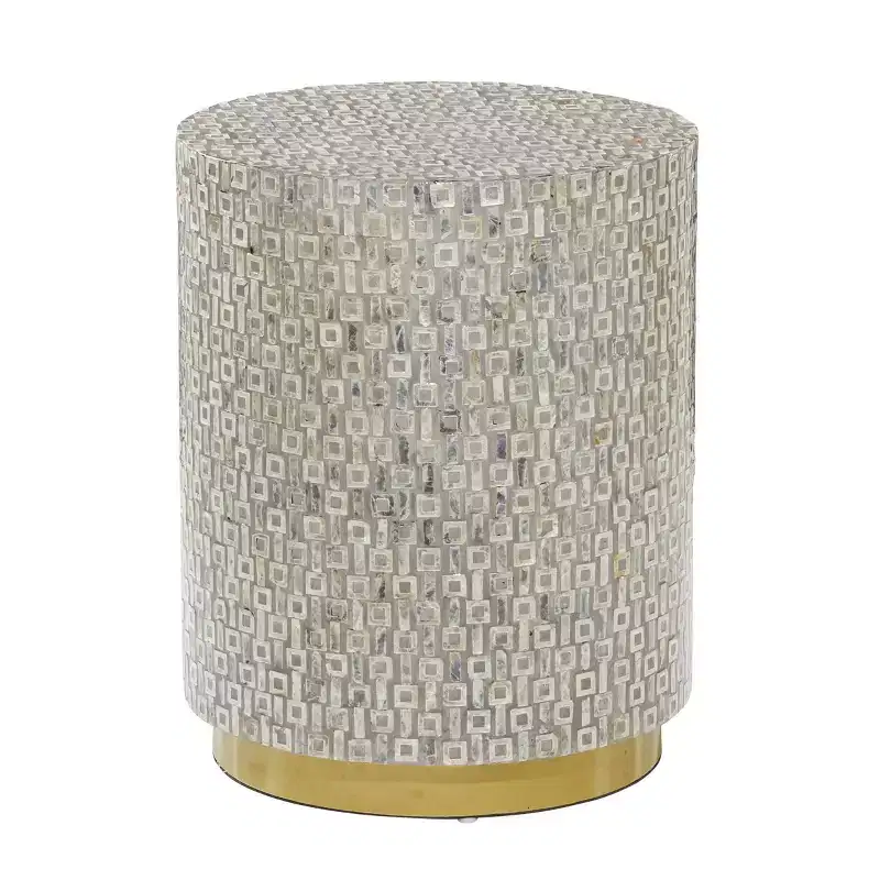 Contemporary Mother of Pearl Accent Table Gray - Olivia & May
