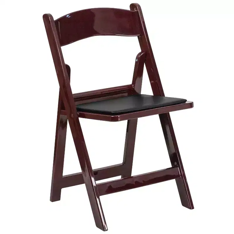 Emma and Oliver 2 Pack Wedding Party Event Resin Folding Chair with Vinyl Padded Seat