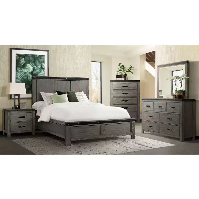 7 Drawer Montauk Dresser Gray: Spacious Storage, Bedroom Essential, Metal Accents