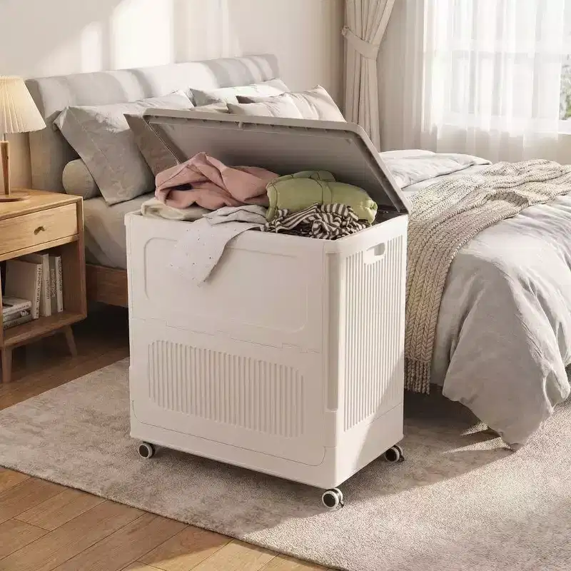 Plastic Flip-Top Storage Bin, Large Capacity Durable Storage Box, Multifunctional Organizer Container Home Storage Essential