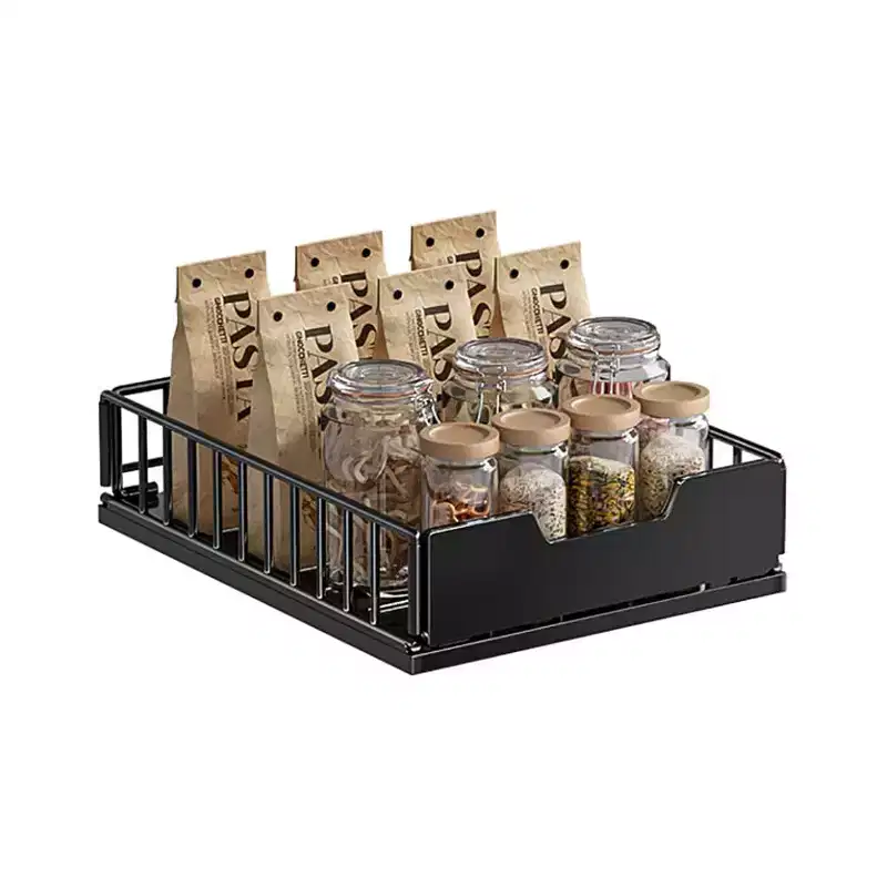 Pull Out Kitchen Cabinets Organizer, Pantry Pull Out Shelves, Metal Slide Out Storage Drawers No Drill Slide Out Drawers