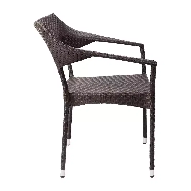 Flash Furniture Jace Commercial Grade Stacking Patio Chair, All Weather PE Rattan Wicker Patio Dining Chair