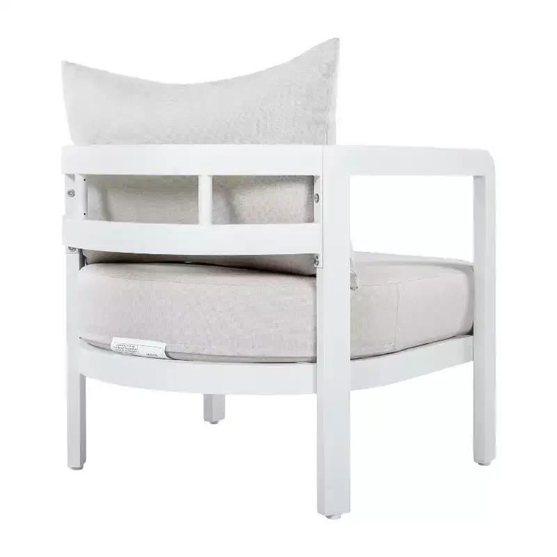 Christopher Knight Home Miguel Modern Aluminium Patio Accent Chair with Curved Backrest and Cushion