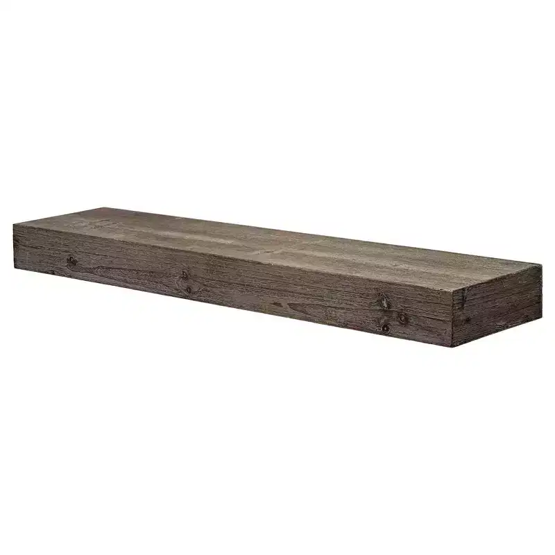 8" x 36" Large Rustic Wood Floating Wall Shelf Gray