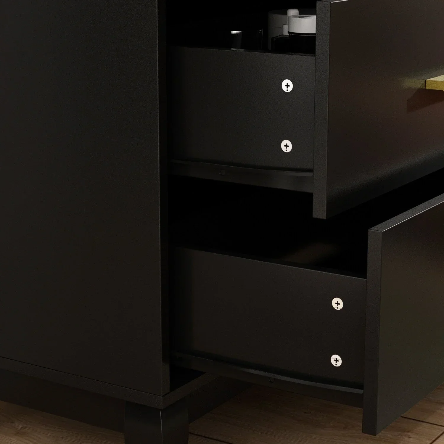 Timechee 6 Drawer 47.2W Double Dresser Solid Wood Legs Lacquer Chest