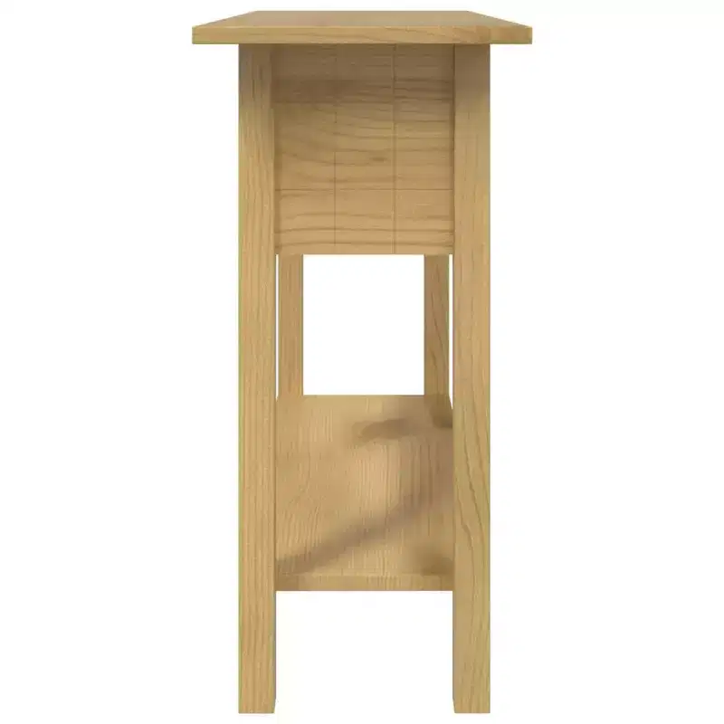 vidaXL Console Table Brown Solid Waxed Pinewood 36.6 x 13.6 x 28.7 in