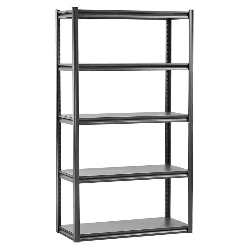 Storage Shelves 2000lbs 5-Tier Garage Storage Shelving 18Dx40Wx72H Adjustable Metal Shelves Utility Rack, Black