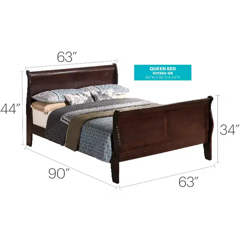 44 in.H Queen Size Brown with Beds with Headboards made of Wood Bed Frame