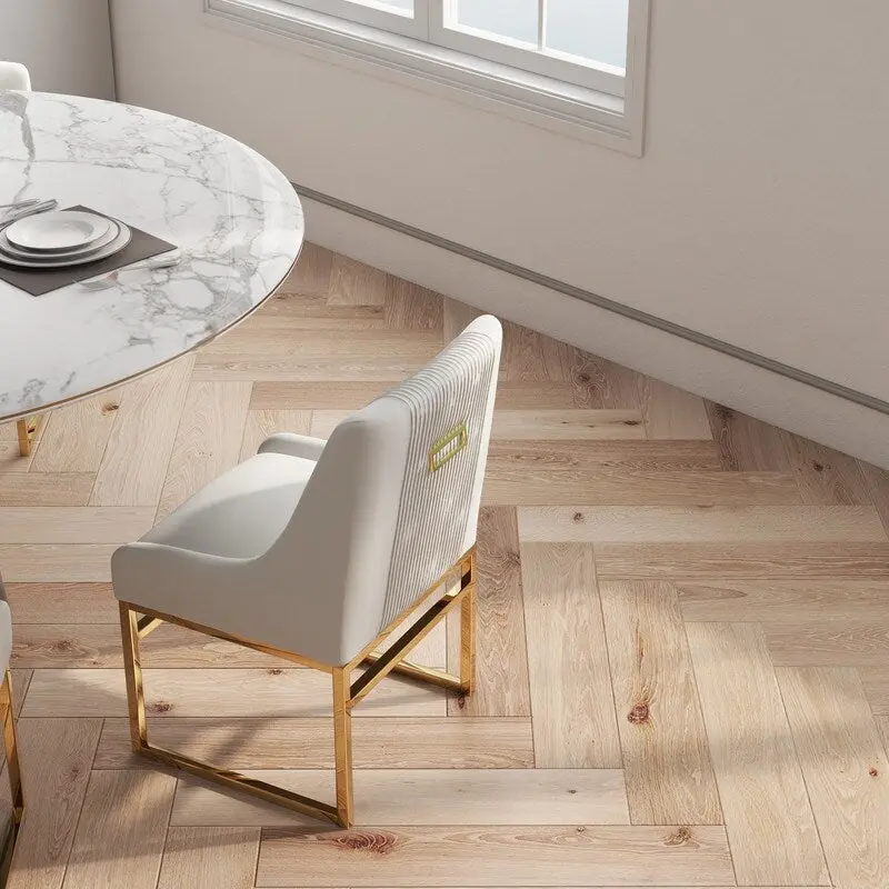 SEYNAR Contempoary Velvet Dining Chair with Metal Frame Legs, set of 4