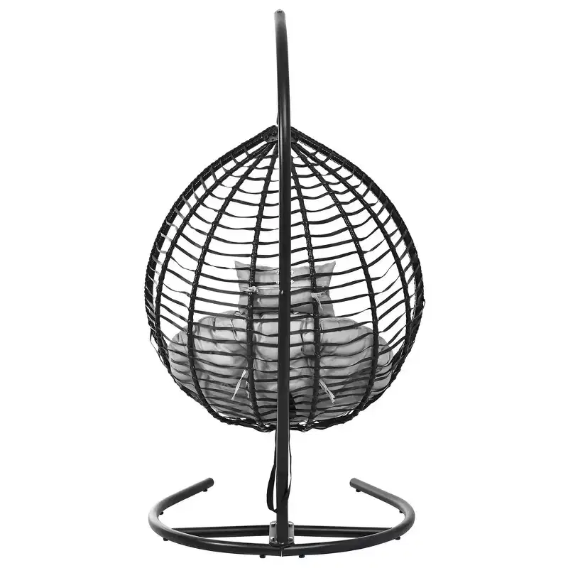Whisen Hanging Hammock Chair with Stand, Egg Swing Chair with Iron Frame and Cushion & Headrest