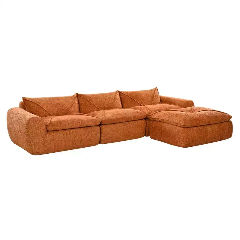 Whisen 116 Modular 4-Seat Sofa Bed, Spacious Foam Filled, Elderly/Baby Safe, No Assembly, Free Combination