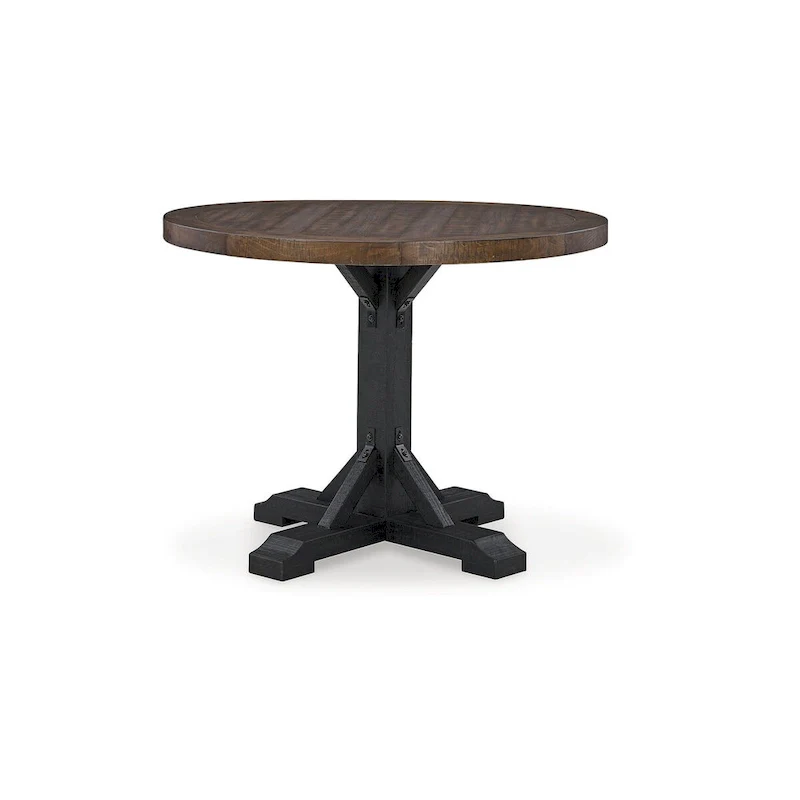 Black & Dark Brown Counter Height Dining Table, 48