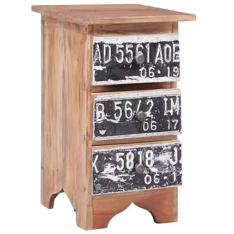 Bedside Cabinet 11.8x11.8x20.1 Solid Mahogany Wood