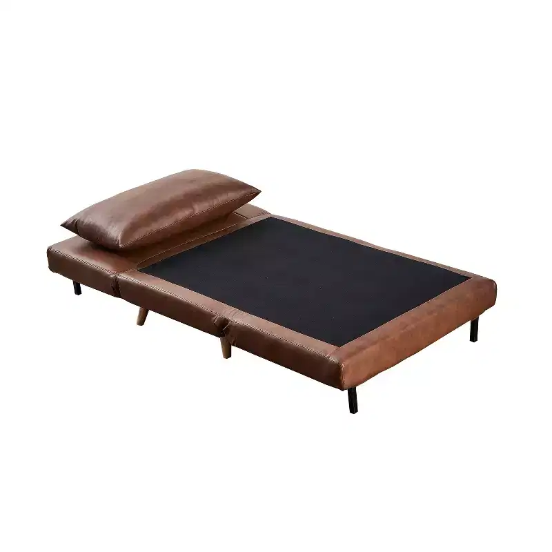 Merrick Lane Convertible Tri-Fold Sleeper Chair with Channel Stitching and Pillow