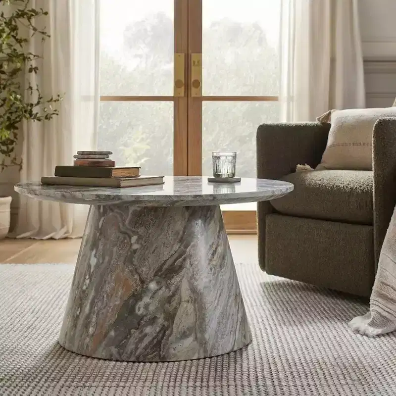 23 Wooden Round Pedestal Coffee Table