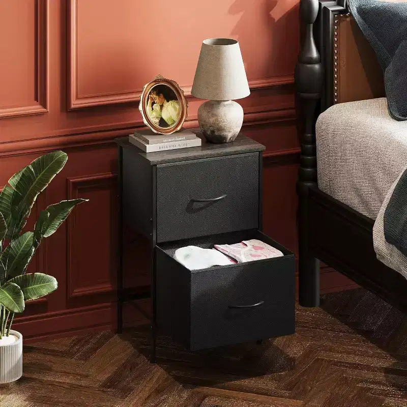 Nightstand Set of 2, 2 Drawer Dresser for Bedroom, End Table for Bedroom, College Dorm