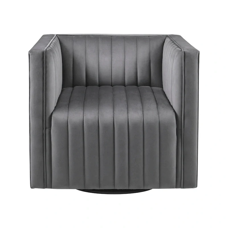 Gayley Channel Tufted Swivel Armchair