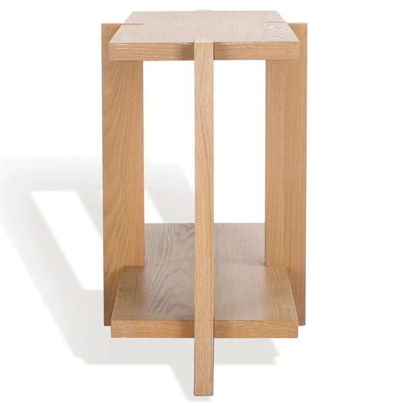 Rectangular Oak Veneer Wood Console Table - 48W x 20D x 30H