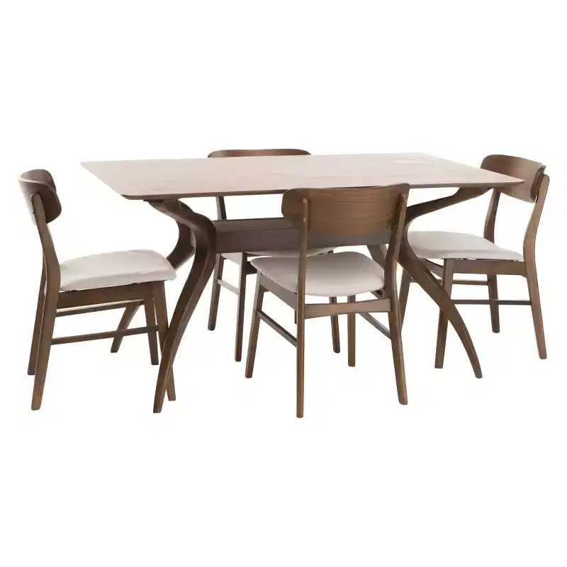 5pc 60 Lucious Curved Leg Dining Set - Christopher Knight Home