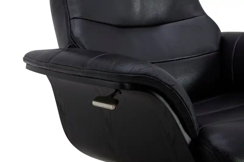 Top-Grain Genuine Leather Swivel Reclining Chair with Footrest
