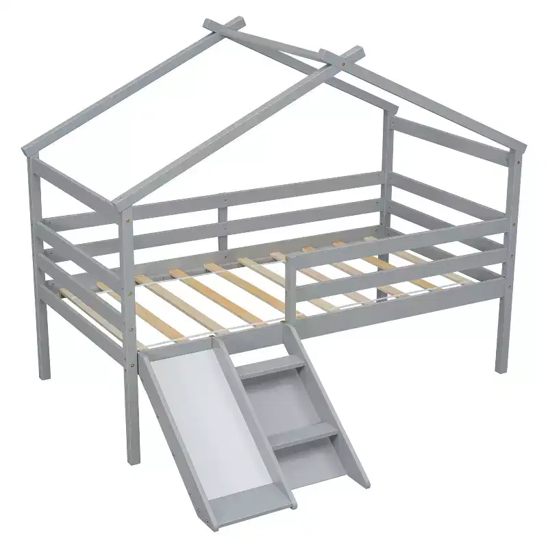 MAYEERTY King Bunk Bed Safety Rail Soft-Close Drawers Kid-Friendly
