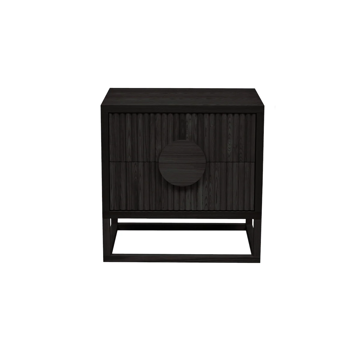 Modern Matt black Oak Bedside Table for Bedroom