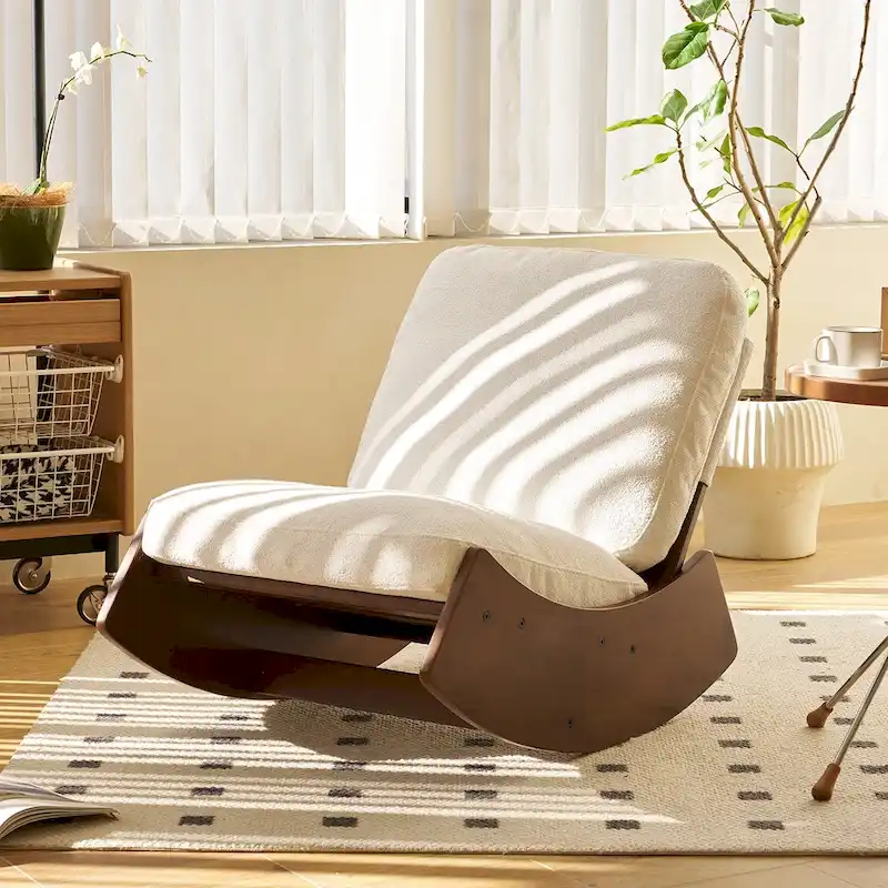 Modern Corduroy Accent Rocking Chair, Set of 1