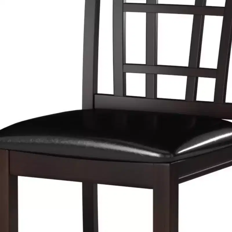 GDFStudio Harrison Classic 25.5 Wood and Faux Leather Upholstered Counter Height Stool with Mission Back