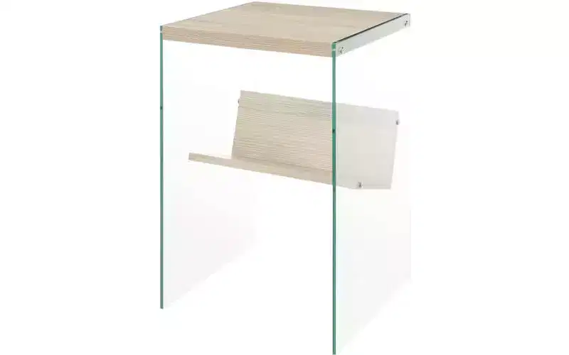 HomeStock Rectangle Glass Table Top End Table 1 -piece