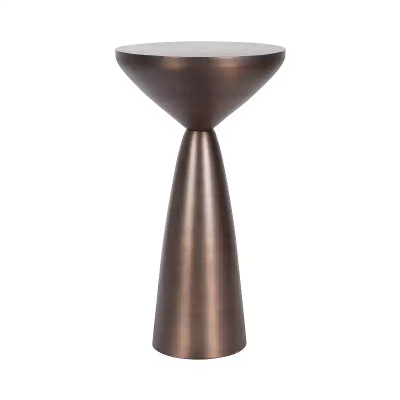 Kate and Laurel Steeves Metal Round Side Table, Bronze, 13x13x23