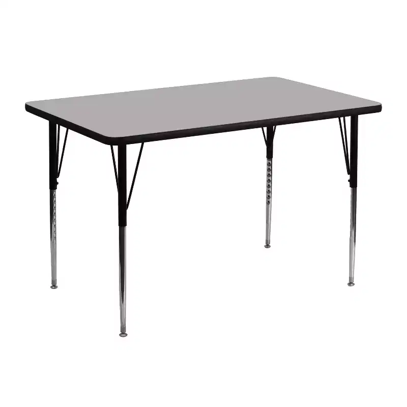 Flash Furniture 30''W x 48''L Rectangular Thermal Laminate Activity Table - Standard Height Adjustable Legs