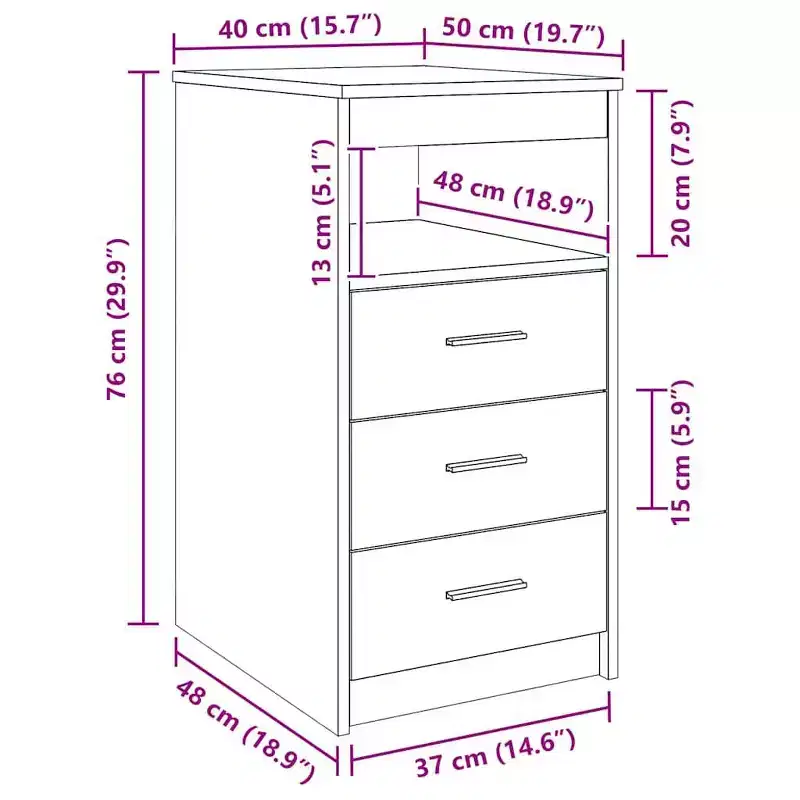 vidaXL Drawer Cabinet White Engineered wood Compact Drawer Cabinet