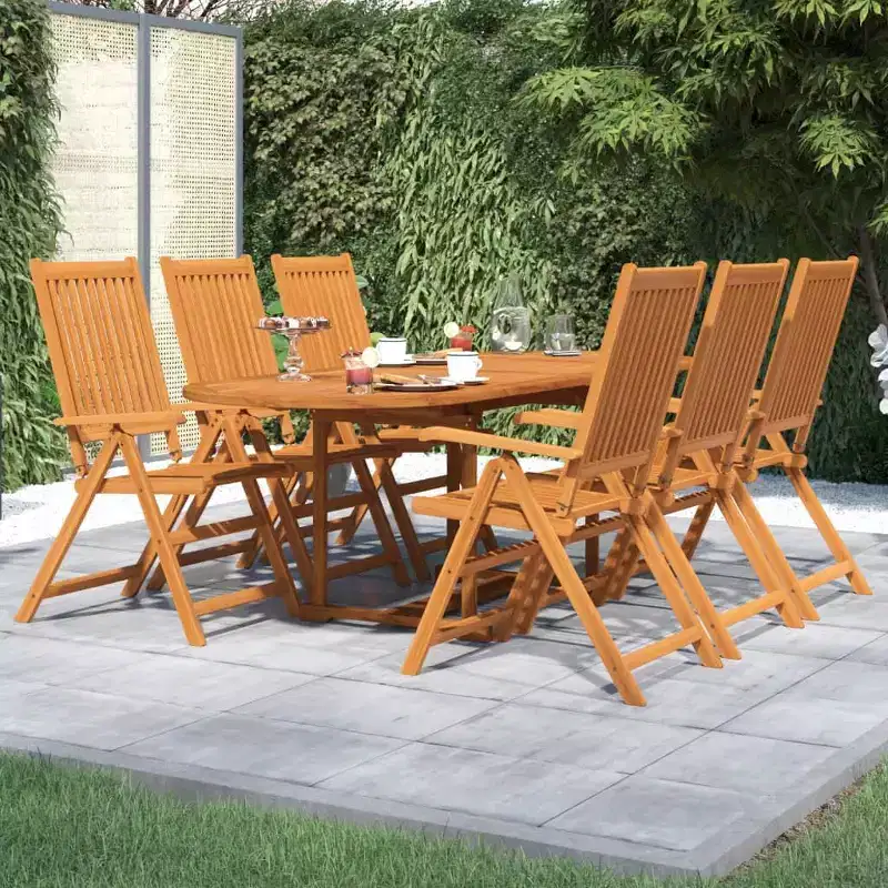 vidaXL Patio Dining Set Outdoor Dining Set Chair with Cushions for Garden