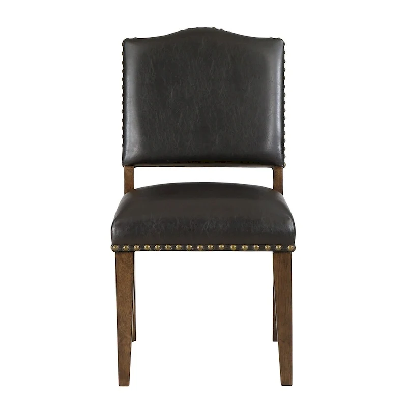 Dallas Brown Faux Leather Dining Chair with Nail Heads - by Greyson Living