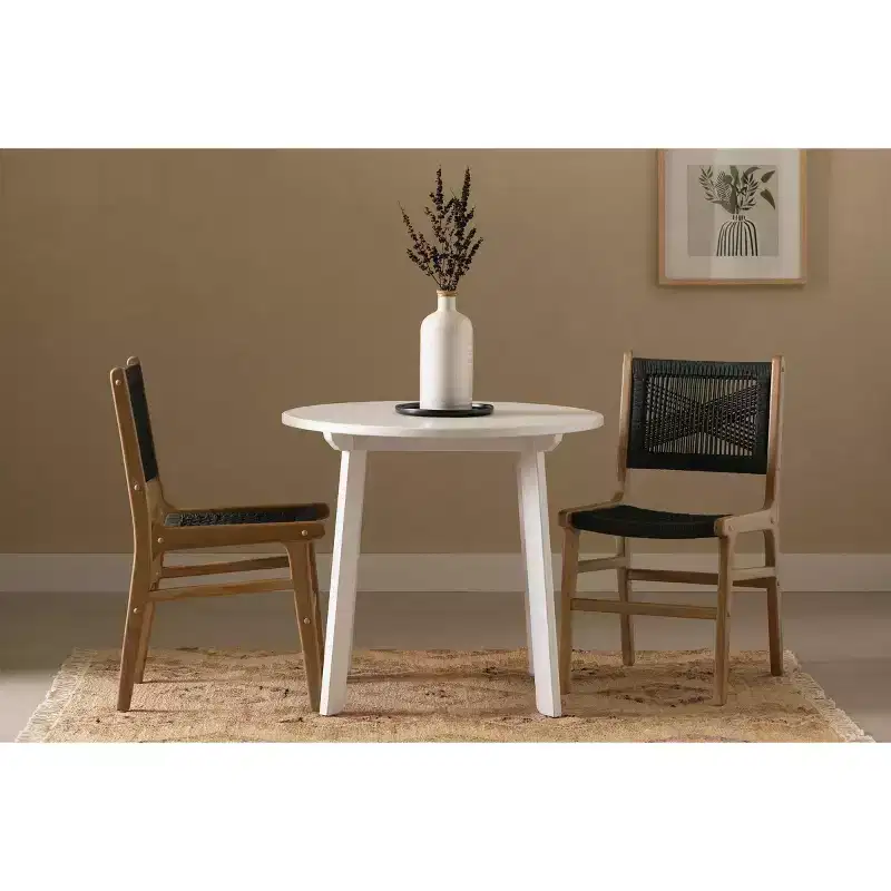South Shore Set of 2 Balka Dining Chairs Black/Rattan